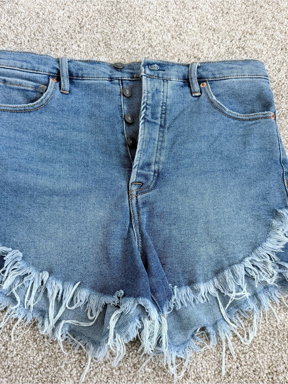 BBJ Los Angeles Light Blue Distressed Denim Shorts